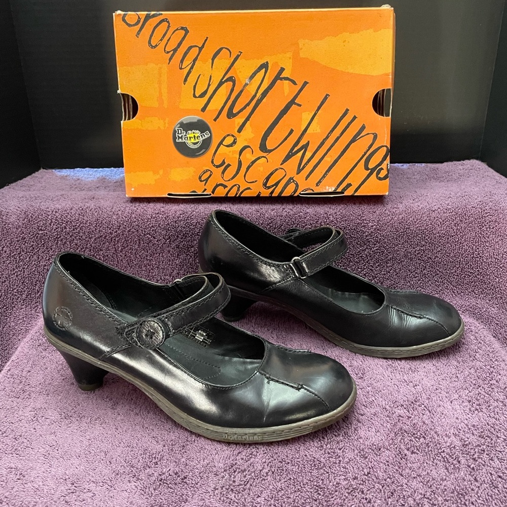 Dr. Martens Black Semira Mary Jane Heel